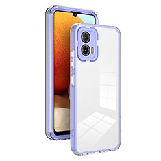 Silikon Schutzhülle Rahmen Tasche Hülle Durchsichtig Transparent Spiegel H01P für Motorola Moto G73 5G Violett