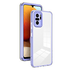 Silikon Schutzhülle Rahmen Tasche Hülle Durchsichtig Transparent Spiegel H01P für Xiaomi Poco M5S Violett