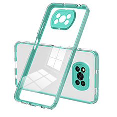 Silikon Schutzhülle Rahmen Tasche Hülle Durchsichtig Transparent Spiegel H01P für Xiaomi Poco X3 Grün