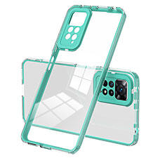 Silikon Schutzhülle Rahmen Tasche Hülle Durchsichtig Transparent Spiegel H01P für Xiaomi Redmi Note 11 Pro 5G Grün
