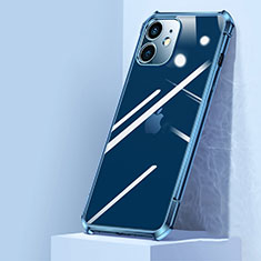 Silikon Schutzhülle Rahmen Tasche Hülle Durchsichtig Transparent Spiegel H02 für Apple iPhone 12 Mini Blau