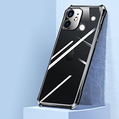 Silikon Schutzhülle Rahmen Tasche Hülle Durchsichtig Transparent Spiegel H02 für Apple iPhone 12 Schwarz