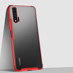Silikon Schutzhülle Rahmen Tasche Hülle Durchsichtig Transparent Spiegel H02 für Huawei Nova 6 Rot