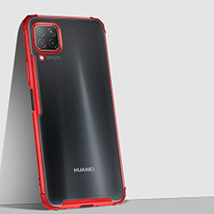 Silikon Schutzhülle Rahmen Tasche Hülle Durchsichtig Transparent Spiegel H02 für Huawei Nova 6 SE Rot