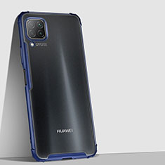 Silikon Schutzhülle Rahmen Tasche Hülle Durchsichtig Transparent Spiegel H02 für Huawei Nova 7i Blau