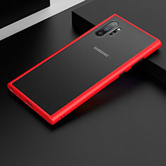 Silikon Schutzhülle Rahmen Tasche Hülle Durchsichtig Transparent Spiegel H02 für Samsung Galaxy Note 10 Plus Rot