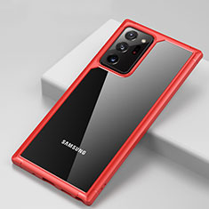 Silikon Schutzhülle Rahmen Tasche Hülle Durchsichtig Transparent Spiegel H02 für Samsung Galaxy Note 20 Ultra 5G Rot