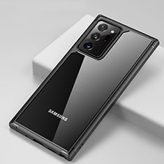 Silikon Schutzhülle Rahmen Tasche Hülle Durchsichtig Transparent Spiegel H02 für Samsung Galaxy Note 20 Ultra 5G Schwarz