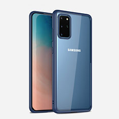 Silikon Schutzhülle Rahmen Tasche Hülle Durchsichtig Transparent Spiegel H02 für Samsung Galaxy S20 Plus Blau