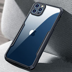 Silikon Schutzhülle Rahmen Tasche Hülle Durchsichtig Transparent Spiegel H03 für Apple iPhone 12 Pro Max Schwarz