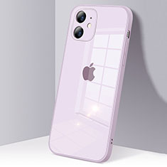 Silikon Schutzhülle Rahmen Tasche Hülle Durchsichtig Transparent Spiegel H06 für Apple iPhone 12 Helles Lila
