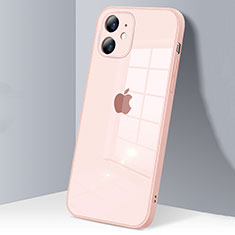 Silikon Schutzhülle Rahmen Tasche Hülle Durchsichtig Transparent Spiegel H06 für Apple iPhone 12 Mini Rosa