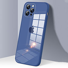 Silikon Schutzhülle Rahmen Tasche Hülle Durchsichtig Transparent Spiegel H06 für Apple iPhone 12 Pro Blau