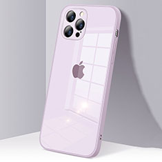 Silikon Schutzhülle Rahmen Tasche Hülle Durchsichtig Transparent Spiegel H06 für Apple iPhone 12 Pro Helles Lila