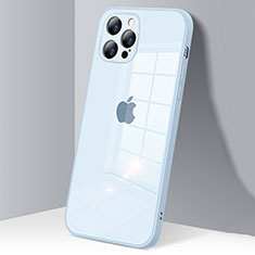 Silikon Schutzhülle Rahmen Tasche Hülle Durchsichtig Transparent Spiegel H06 für Apple iPhone 12 Pro Max Hellblau