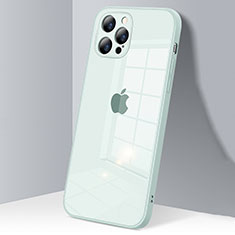 Silikon Schutzhülle Rahmen Tasche Hülle Durchsichtig Transparent Spiegel H06 für Apple iPhone 12 Pro Minzgrün