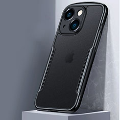 Silikon Schutzhülle Rahmen Tasche Hülle Durchsichtig Transparent Spiegel M01 für Apple iPhone 14 Plus Schwarz