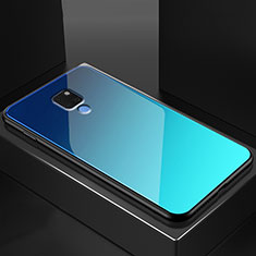 Silikon Schutzhülle Rahmen Tasche Hülle Durchsichtig Transparent Spiegel M01 für Huawei Mate 20 Blau