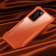 Silikon Schutzhülle Rahmen Tasche Hülle Durchsichtig Transparent Spiegel M01 für Huawei P40 Orange