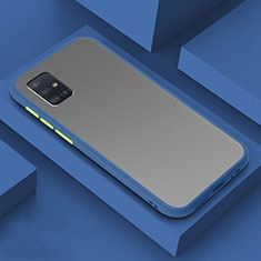 Silikon Schutzhülle Rahmen Tasche Hülle Durchsichtig Transparent Spiegel M01 für Samsung Galaxy A71 4G A715 Blau