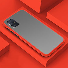 Silikon Schutzhülle Rahmen Tasche Hülle Durchsichtig Transparent Spiegel M01 für Samsung Galaxy A71 4G A715 Rot