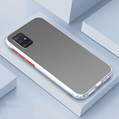 Silikon Schutzhülle Rahmen Tasche Hülle Durchsichtig Transparent Spiegel M01 für Samsung Galaxy A71 4G A715 Weiß