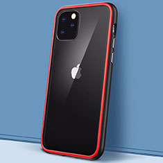 Silikon Schutzhülle Rahmen Tasche Hülle Durchsichtig Transparent Spiegel M02 für Apple iPhone 11 Pro Max Rot