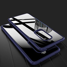 Silikon Schutzhülle Rahmen Tasche Hülle Durchsichtig Transparent Spiegel M02 für Huawei Mate 20 Blau