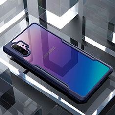 Silikon Schutzhülle Rahmen Tasche Hülle Durchsichtig Transparent Spiegel M02 für Samsung Galaxy Note 10 Plus 5G Blau
