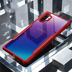 Silikon Schutzhülle Rahmen Tasche Hülle Durchsichtig Transparent Spiegel M02 für Samsung Galaxy Note 10 Plus 5G Rot
