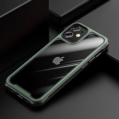 Silikon Schutzhülle Rahmen Tasche Hülle Durchsichtig Transparent Spiegel M03 für Apple iPhone 12 Grün