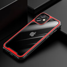 Silikon Schutzhülle Rahmen Tasche Hülle Durchsichtig Transparent Spiegel M03 für Apple iPhone 12 Mini Rot