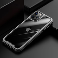 Silikon Schutzhülle Rahmen Tasche Hülle Durchsichtig Transparent Spiegel M03 für Apple iPhone 12 Pro Grau