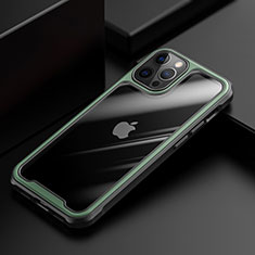 Silikon Schutzhülle Rahmen Tasche Hülle Durchsichtig Transparent Spiegel M03 für Apple iPhone 12 Pro Max Grün