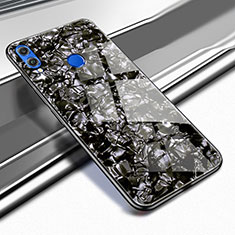 Silikon Schutzhülle Rahmen Tasche Hülle Durchsichtig Transparent Spiegel M03 für Huawei Honor V10 Lite Schwarz
