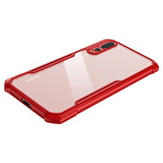 Silikon Schutzhülle Rahmen Tasche Hülle Durchsichtig Transparent Spiegel M03 für Huawei P20 Pro Rot