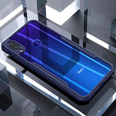 Silikon Schutzhülle Rahmen Tasche Hülle Durchsichtig Transparent Spiegel M03 für Xiaomi Redmi Note 7 Blau