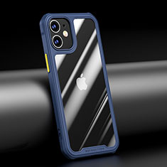 Silikon Schutzhülle Rahmen Tasche Hülle Durchsichtig Transparent Spiegel M04 für Apple iPhone 12 Mini Blau