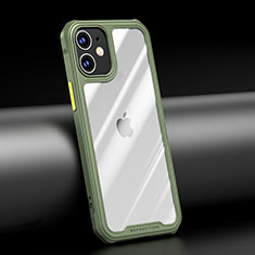 Silikon Schutzhülle Rahmen Tasche Hülle Durchsichtig Transparent Spiegel M04 für Apple iPhone 12 Mini Grün