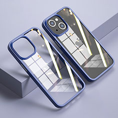 Silikon Schutzhülle Rahmen Tasche Hülle Durchsichtig Transparent Spiegel M04 für Apple iPhone 13 Königs Blau