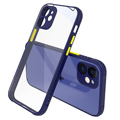 Silikon Schutzhülle Rahmen Tasche Hülle Durchsichtig Transparent Spiegel M05 für Apple iPhone 12 Mini Königs Blau