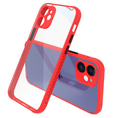 Silikon Schutzhülle Rahmen Tasche Hülle Durchsichtig Transparent Spiegel M05 für Apple iPhone 12 Mini Rot
