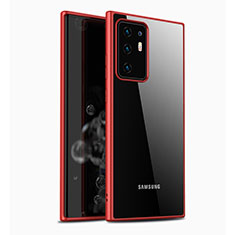 Silikon Schutzhülle Rahmen Tasche Hülle Durchsichtig Transparent Spiegel M05 für Samsung Galaxy Note 20 Ultra 5G Rot