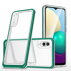 Silikon Schutzhülle Rahmen Tasche Hülle Durchsichtig Transparent Spiegel MQ1 für Samsung Galaxy A02 Grün