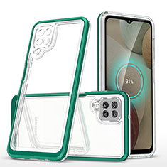 Silikon Schutzhülle Rahmen Tasche Hülle Durchsichtig Transparent Spiegel MQ1 für Samsung Galaxy A12 Grün