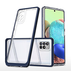 Silikon Schutzhülle Rahmen Tasche Hülle Durchsichtig Transparent Spiegel MQ1 für Samsung Galaxy A71 4G A715 Blau