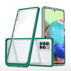 Silikon Schutzhülle Rahmen Tasche Hülle Durchsichtig Transparent Spiegel MQ1 für Samsung Galaxy A71 4G A715 Grün