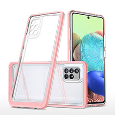 Silikon Schutzhülle Rahmen Tasche Hülle Durchsichtig Transparent Spiegel MQ1 für Samsung Galaxy A71 4G A715 Rosegold