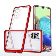 Silikon Schutzhülle Rahmen Tasche Hülle Durchsichtig Transparent Spiegel MQ1 für Samsung Galaxy A71 4G A715 Rot