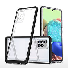 Silikon Schutzhülle Rahmen Tasche Hülle Durchsichtig Transparent Spiegel MQ1 für Samsung Galaxy A71 4G A715 Schwarz